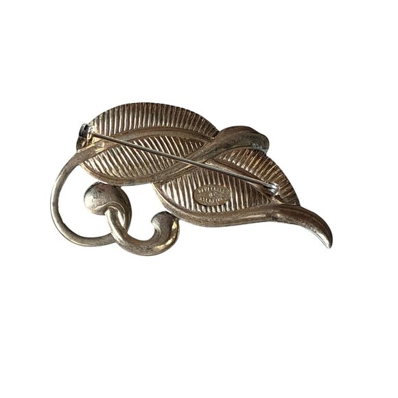 Vintage Danecraft Sterling Silver Leaf Brooch Pin Elegant Nature-Inspired - Picture 4 of 9
